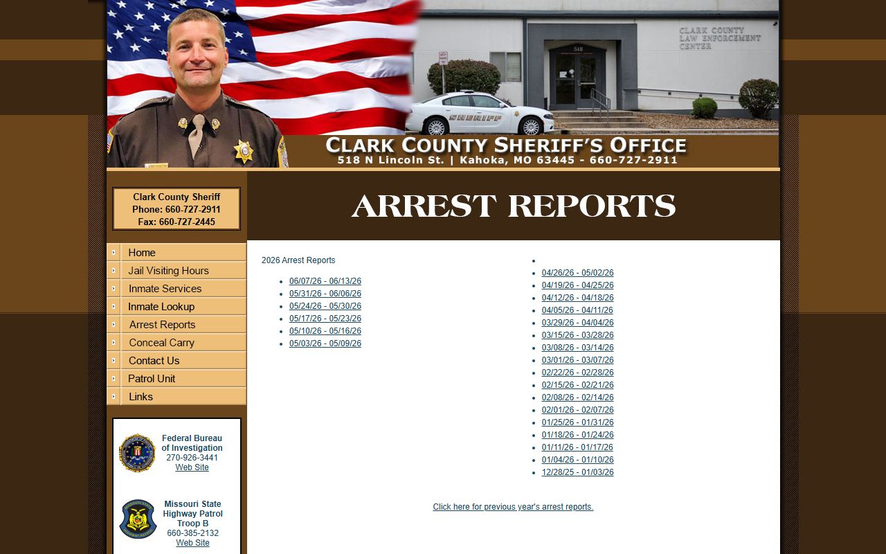 Clark County Jail arrest reports for Knox County inmate lookup